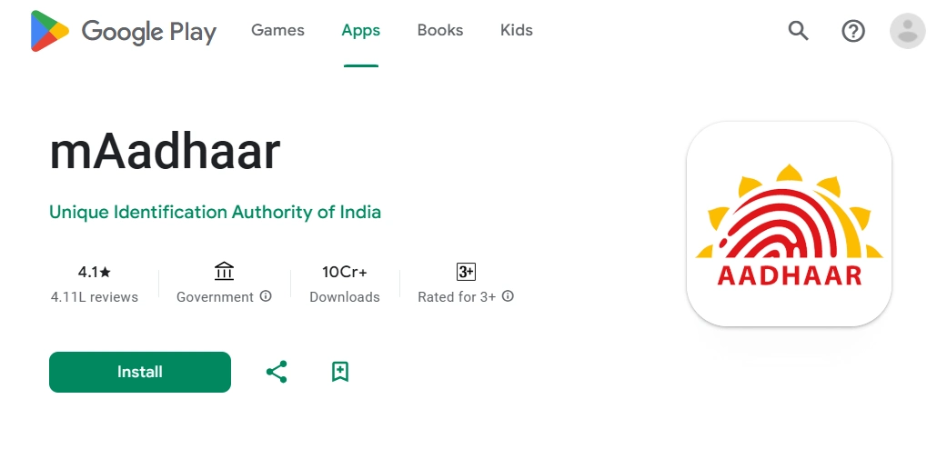 Download official mAadhaar App